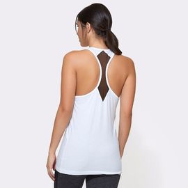 High quality tank top gym wear sexy mesh panel decorated women gym wear